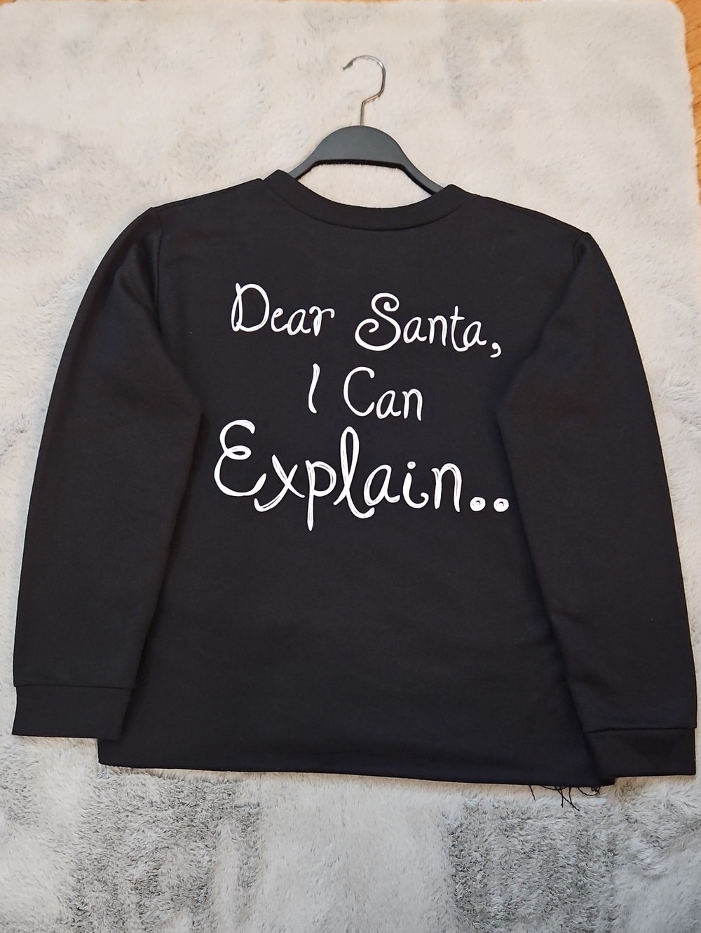 Black 'Dear Santa, I Can Explain' Holiday Sweatshirt